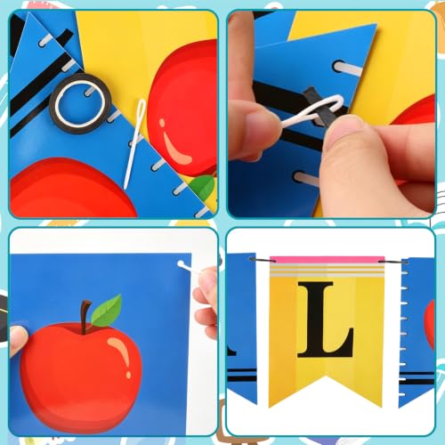 Image of Hooqict Back to School Banner Decorations Welcome Back Party Banner for First Day of School Office Classroom Bulletin Board Decorations