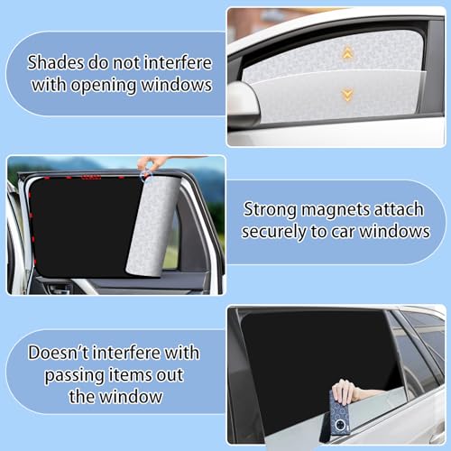 Image of ZATOOTO Car Window Shades for Honda CR-V 2017-2022, 4 Pcs Magnetic Car Window Covers, 100% UV Protection Foldable Privacy Curtains Side Window Sun Shade for Baby Breastfeeding Sleeping Camping
