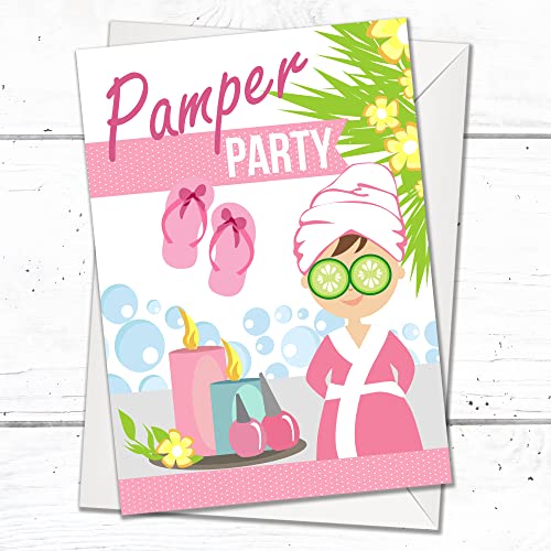 Olivia Samuel 20 x Pamper Party Invites from A6 Double Sided Cards with Envelopes, pink, 105 x 148mm - Image 3
