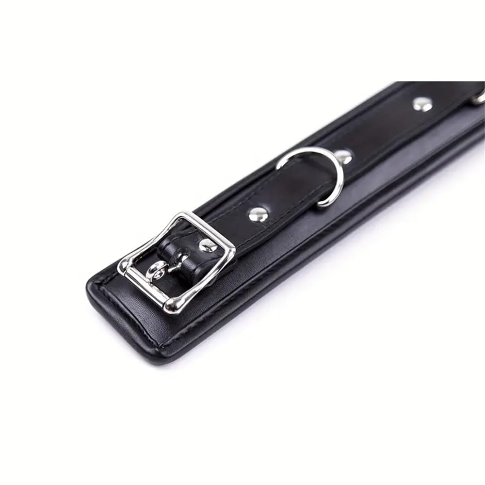 HAZURE 1 collar negro ajustable de piel sintética con juguete de cadena.