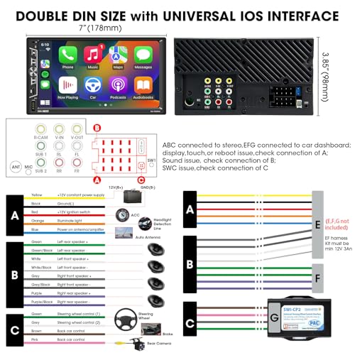 Radio Carplay Doble Din 7" con Pantalla Táctil IPS miniatura 7