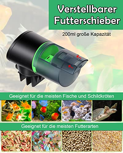 Futterautomat Aquarium, Fische Automatischer Fischfutterspender mit Typ-C Ladekabel, Fischtank 200ml Kapazität – Bild 4