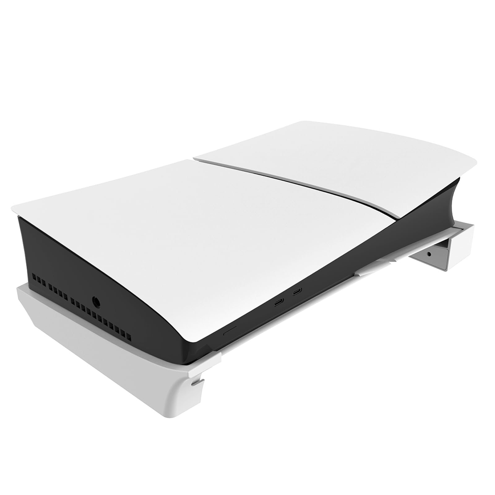 Soporte horizontal para PS5, soporte de escritorio, compatible con accesorios de consola Playstation 5 Slim, discos y ediciones digitales (blanco)
