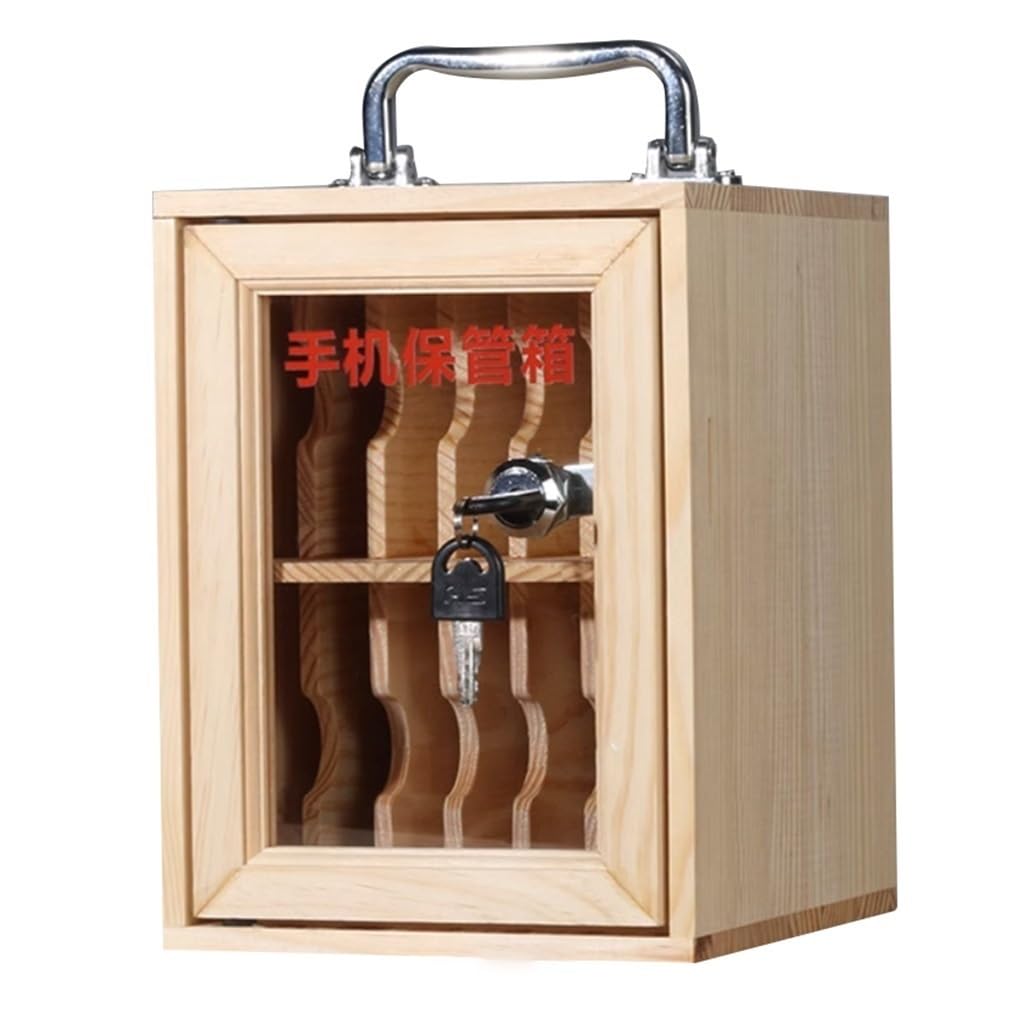 Boîte de rangement téléphone portable 12 casiers verrouillables en bois
