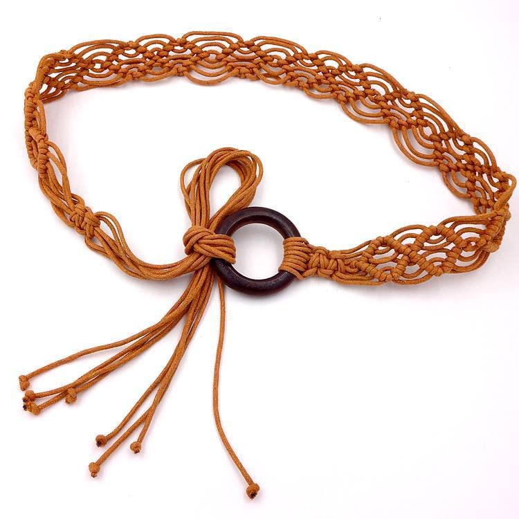 Fashion Bohemian Tassel Braided Belt Crochet Waistband Women's Dress Belt (C-Belt-10)