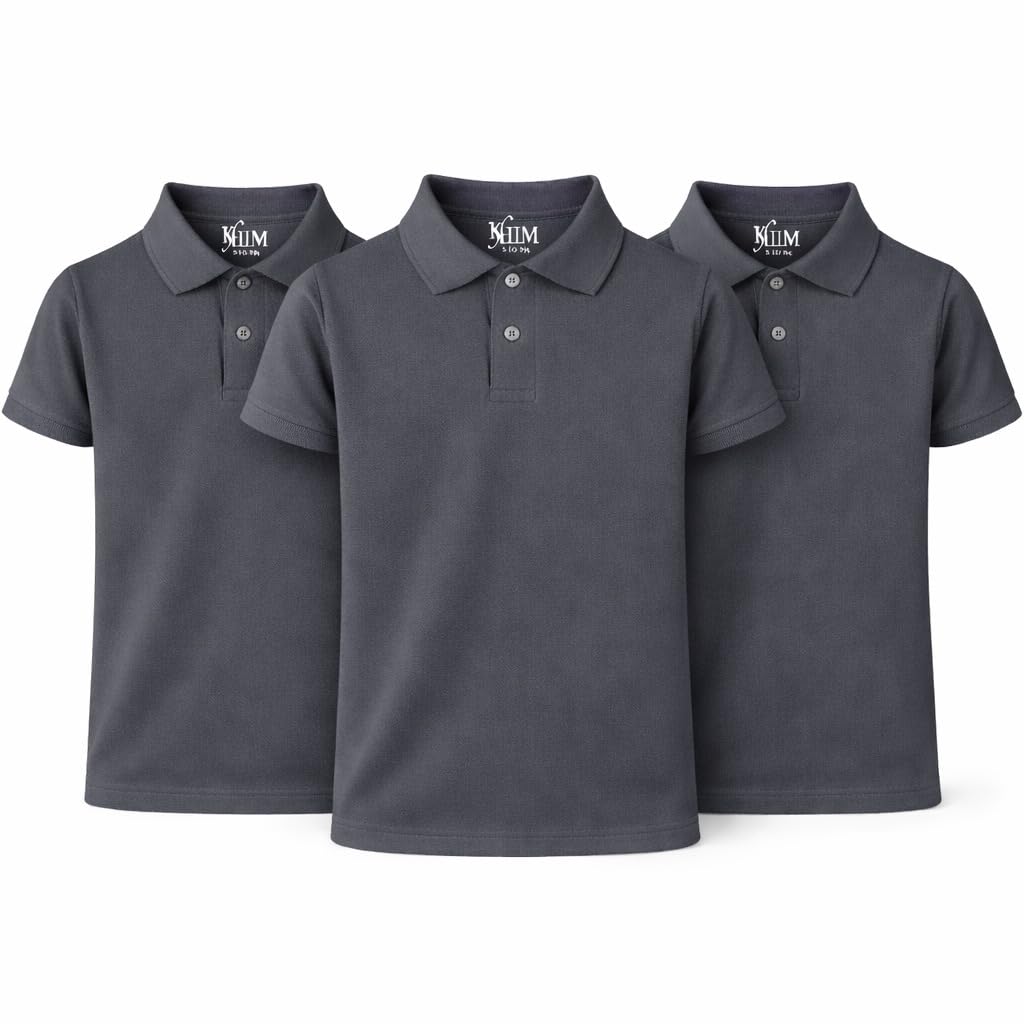 KHIM Unisex Polo Short Sleeve Polycotton Boys Girls School Uniform Plain Half Sleeve Shirts Sports Wear Indoor Outdoor — view 16