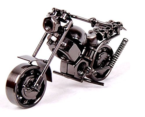 Wood Mini Bike Figurine (5 x 3 inch, Silver)