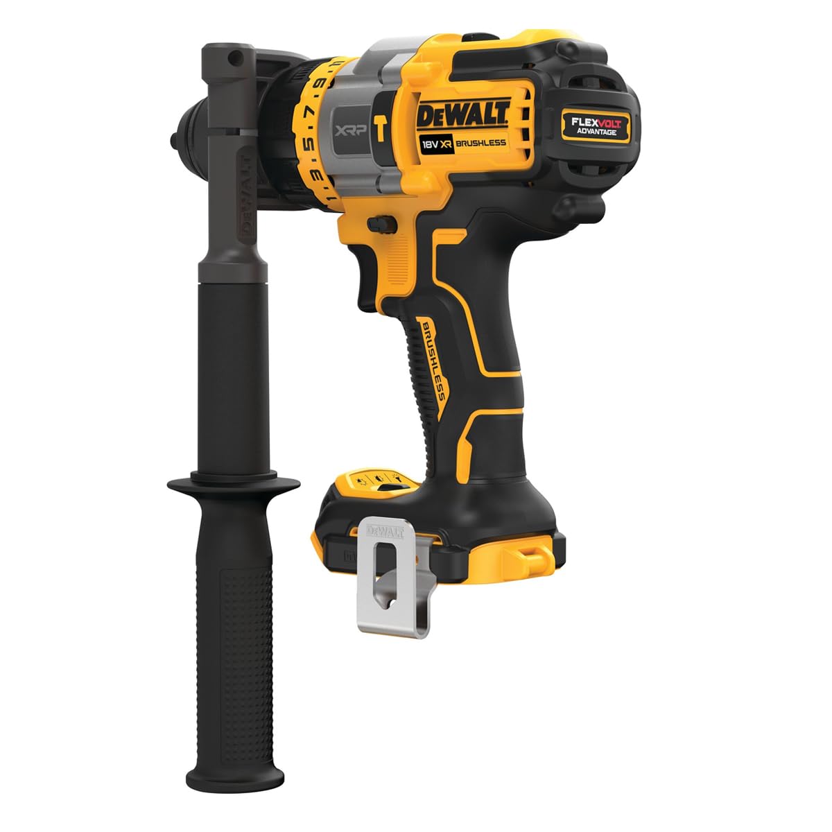 Dewalt 18 V Flexvolt Advantage DCD999NT akumulatorowa wiertarko-wkrętarka udarowa (bezszczotkowa, w pełni metalowa przekładnia, zintegrowana lampa LED o jasności do 77 lumenów, w zestawie dodatkowy