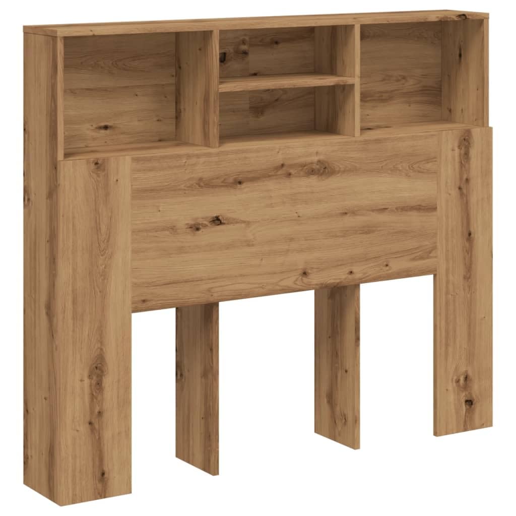 Homgoday Cabecero de roble artesanal de 120 x 19 x 103,5 cm, aglomerado, muebles, baúles y baúles, contenedor de jardín, porta herramientas de jardín, puf de exterior, baúl de exterior