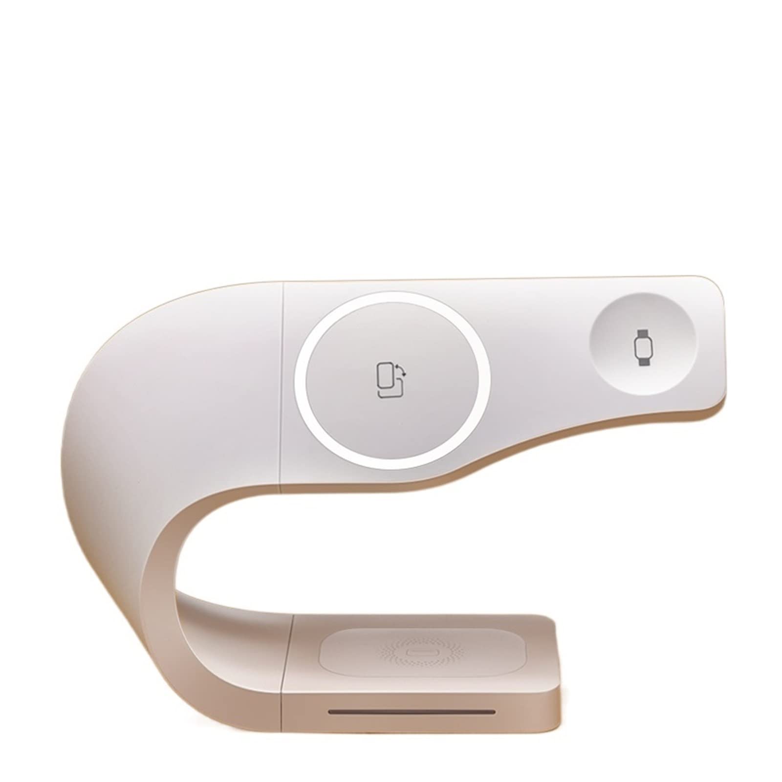 Soporte de Cargador inalámbrico magnético 15W Inducción Universal IP14 Base Carga rápida for Auriculares Reloj teléfono Compacto y Potente(Bianco)