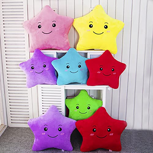 Unlockgift Colorful Cute Star Pillows With Smile Face, Decorative Throw Pillow Cushion For Kids Girls Boys,Home, Nursery, Playroom,Bedroom Decoration-Yellow,13.5" #TOP4