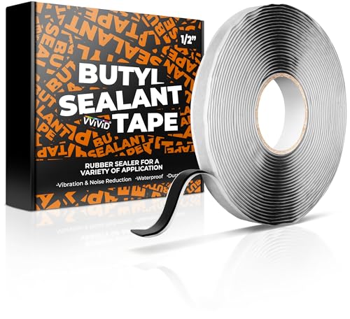 VViViD Ruban scellant butyle ½" noir impermeabilise 37 pi
