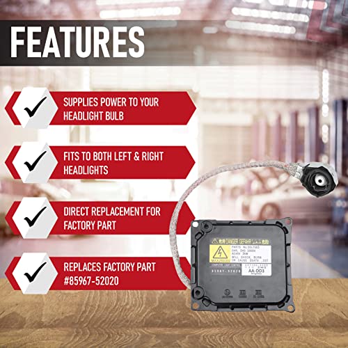 Hid Ballast With Ignitor - Xenon Headlight Control Unit - Replaces 85967-52020, 81107-30D30, Ddlt003, Kdlt003 - Compatible With Toyota & Lexus Vehicles - Prius, Avalon, Is250, Is350, Gs350, Gs450H #TOP1