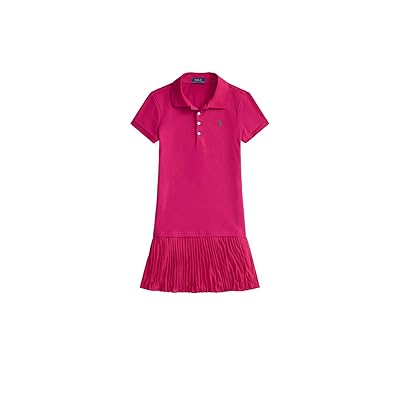 Polo Ralph Lauren Kids Pleated Stretch Mesh Polo Dress (Big Kid) Girl