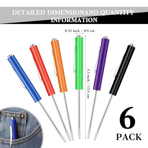 Image of 6 Pieces Pocket Screwdriver Mini Tops And magnetic pocket screwdriver with A Single Blade Head for Mechanical, Electrician (Colorful)