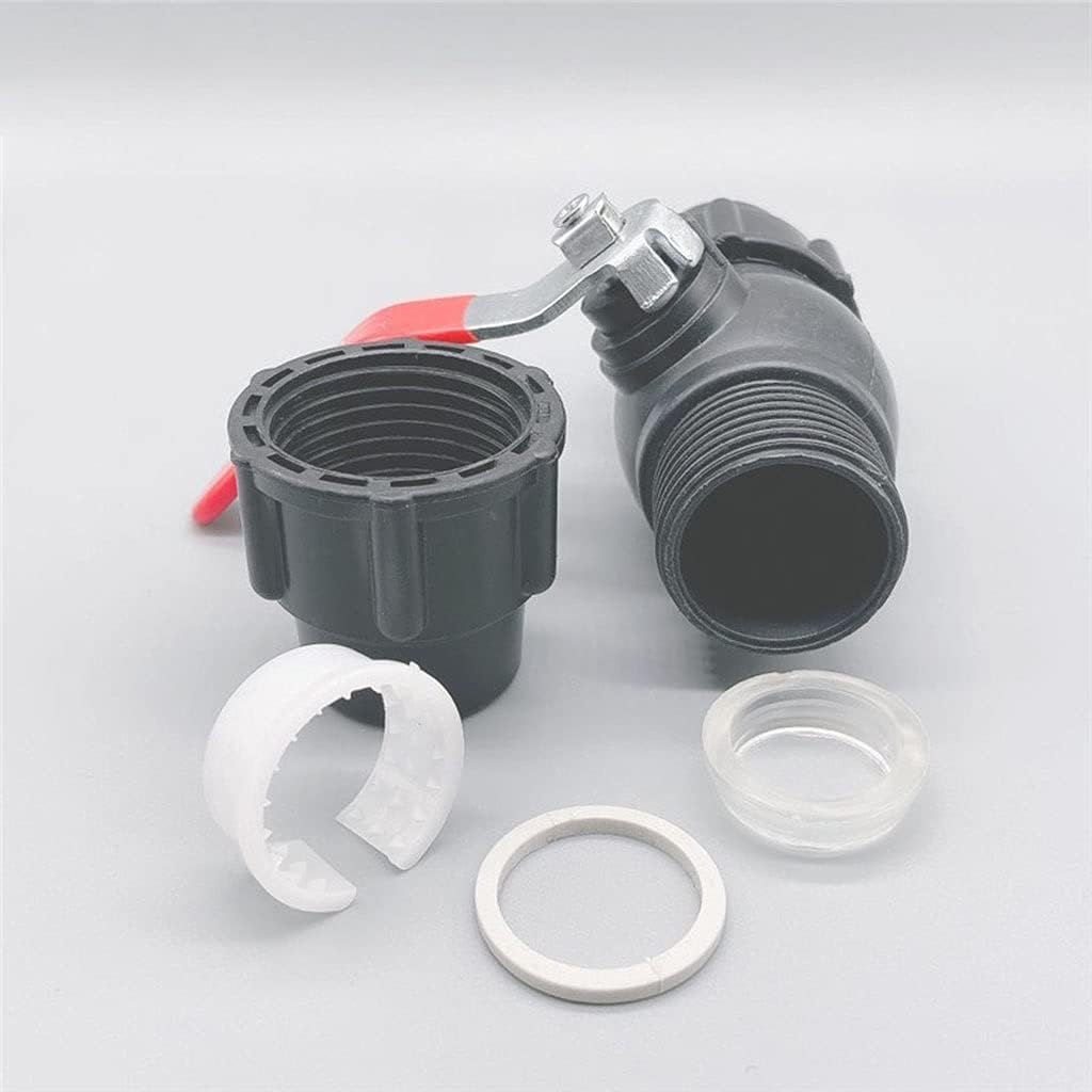 Conector de manguera con tope de agua, válvula rápida para tubo de plástico de 20-63 mm, válvula de bola de mango de acero, accesorio de tubo de polietileno duradero, 1 pieza