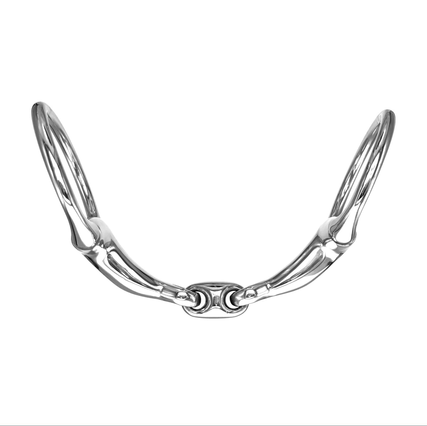 ES0085 Gebiss ErgoBit Olivenkopfgebiss Olivenkopftrense Doppelt Gebrochen aus Edelstahl Ringdurchmesser 70 mm Gebissstärke 16 mm (13.5 cm)