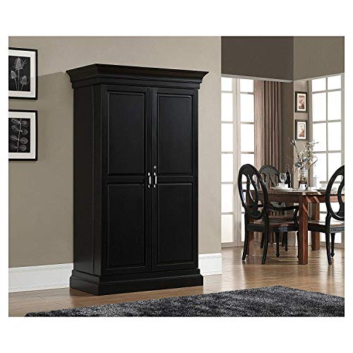 Image of Sheesham Wood Bar Cabinet Wine Storage Rack with Glass Holder for Living Room Home (Mahogany Finish)