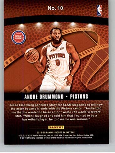 2019-20 Panini Hoops Lights Camera Action Winter Basketball #10 Andre Drummond Detroit Pistons Official Christmas/Holiday Parallel Trading Card image 4
