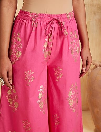 Image of Amazon Brand - Myx Women's Relaxed Fit Mid Rise Palazzo (Available in Plus Sizes)