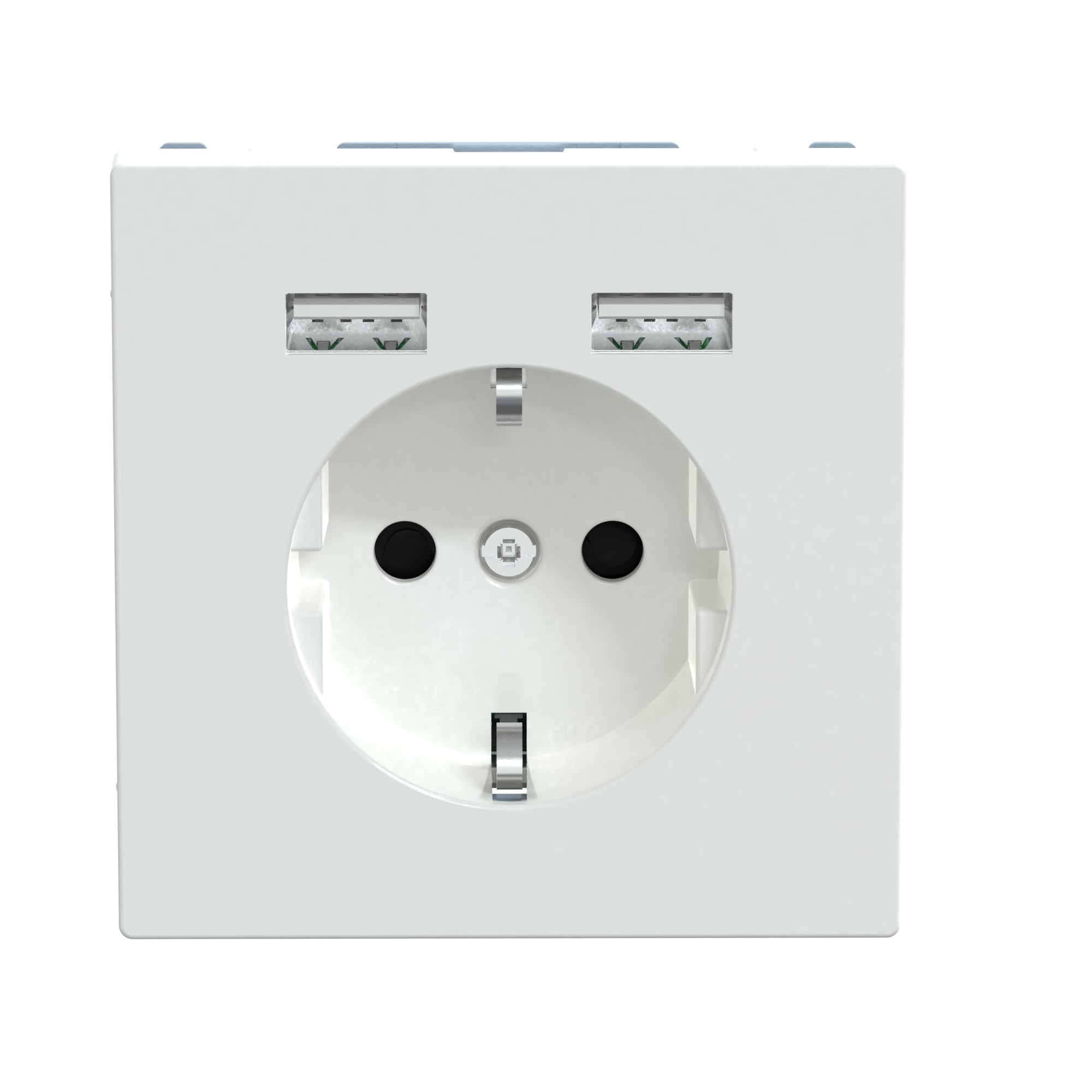 Schneider Electric Merten Schuko-Steckdose mit USB Anschluss, MEG2366-6035 | USB Typ A+A, Unterputz, System Design, lotosweiss