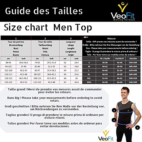 Camiseta de compresion hombre VeoFit chaleco sauna para eliminar liquidos 6