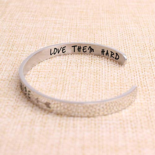 Jvvsci Find Your Tribe Love Them Hard Cuff Bracelet, Raising My Tribe Jewelry, Friends Bff Sisters Encouragement Gift，Gift For Her #TOP2
