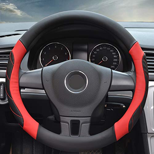 Capa de volante para carro KKmoon, capa de couro macio para volante antiderrapante, ajuste universal