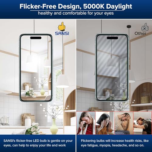 Image of SANSI 300W Equivalent 5000 Lumens LED Light Bulb, 5000K Daylight 4-Pack