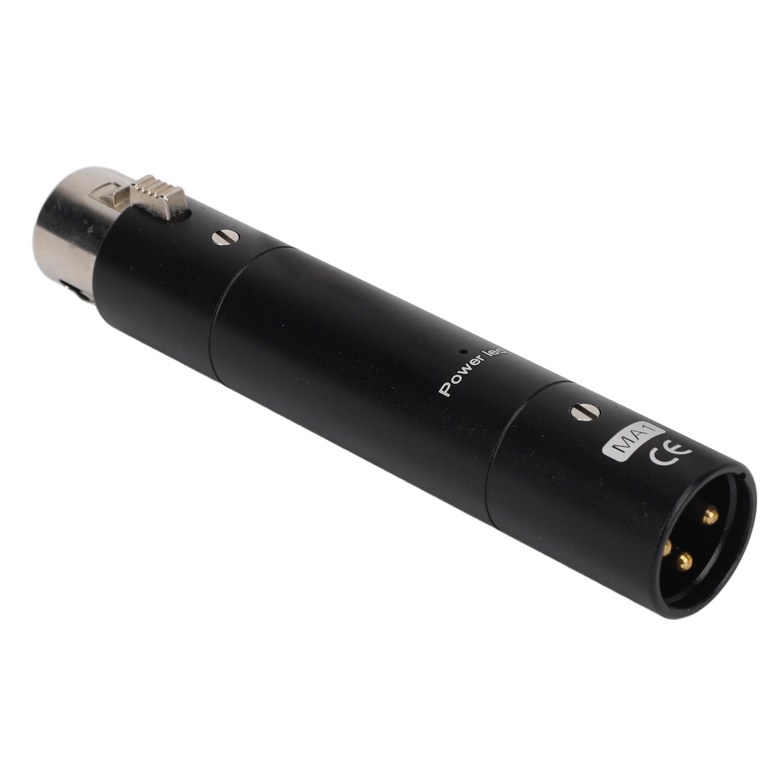 Microphone Preamp, Stylish Inline Mic Preamp 3 Pin XLR Aluminum Alloy Lossless Amplification for Broadcasting (Black)