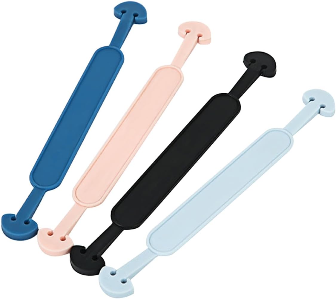 Mask Ear Protection Strap Extenders 20pcs Set Non-Slip Mask Rope Extensions with Ear Hook for Comfortable Fit in Sky Blue Black Blue and Pink