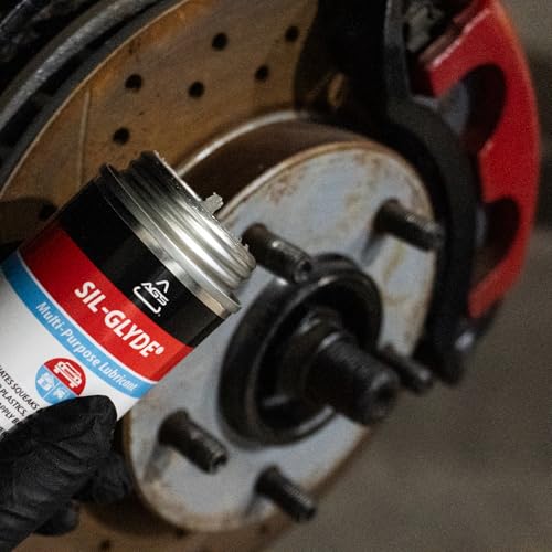 Image of AGS Automotive Solutions SIL-Glyde Brush Top Can Multi-Purpose All-Weather Lubricating Compound for All Surfaces, 4 oz Lubricant Can, Silicone Lubricant, Ensure Friction Resistance