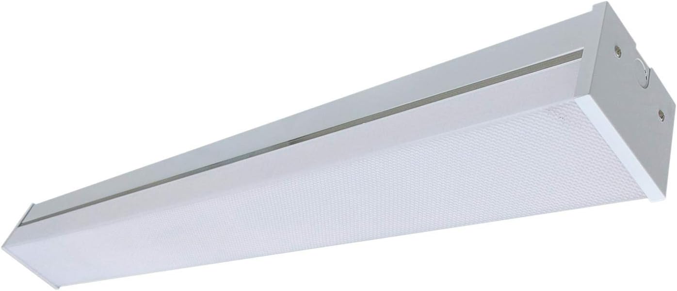 Sunlite 82095-SU LED Linear Light Fixture, Built-in Battery Backup, 40 Watts, 4800 Lumen, Dimmable, Wall or Ceiling Mount, White Finish, UL Listed, 40K 4 Feet
