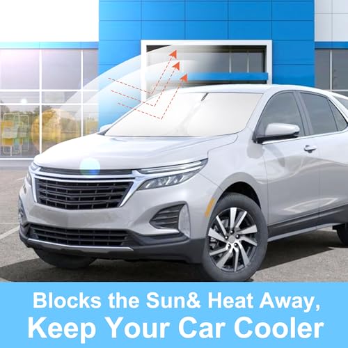 Image of Windshield Sun Shade for 2018-2026 Chevrolet Equinox Accessories | Full covered for windshield, Foldable & Durable, Block UV Rays, Reduce Heat, Easy to install, Keep Car Cooler