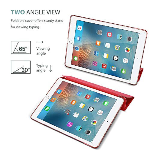 Image of ProCase Smart Case for iPad 9.7 Inch iPad 6th /5th Generation 2018 2017(Model: A1893 A1954 A1822 A1823), Ultra Slim Lightweight Stand Cover with Translucent Frosted Back -Red