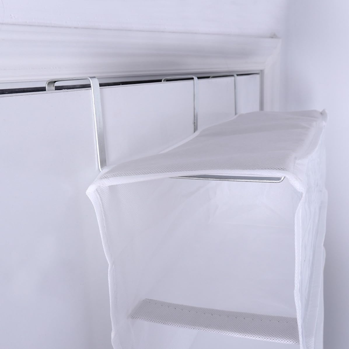 Organizador de Zapatos Colgador 26 Bolsillos 2 Piezas Blanco, Pvc, Tela No Tejida y Metal, Gran Capacidad y Ahorro de Espacio para Colgar Puerta para Zapatos y Zapatillas