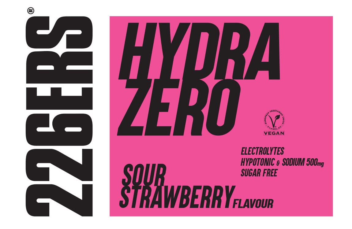 226ERS Hydrazero, Hypotonisches Elektrolyt-Pulver, Saure Erdbeere, 225 g