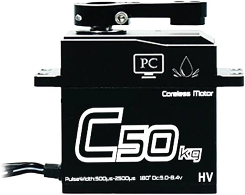 50kg.cm 80g 0.11S/60° Coreless Motor High Voltage and high Torque Servo Steel Gear Full CNC housing Waterproof Accessories Remote Control