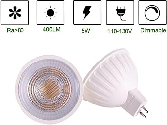 Mr16 led Bulb 120V Dimmable 5w 2700K Warm White Soft White 38 Degree gu5.3 spot Light Bulb 40w 50W Halogen Replacement for mr16 Fixture and Tracking Light (2700K Warm White, 6pcs Bulbs)