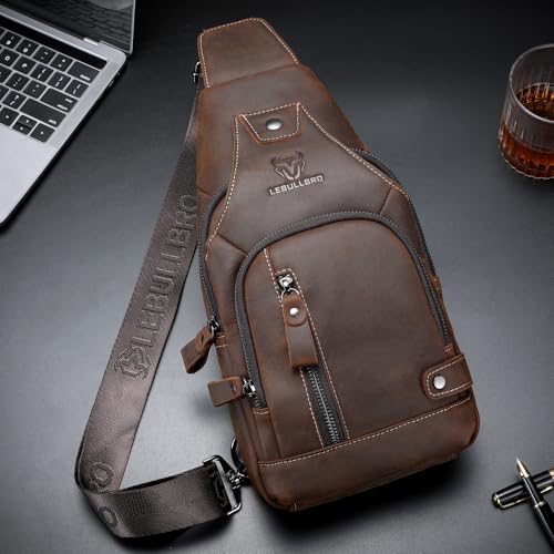 Sling Bag for Men Genuine Leather