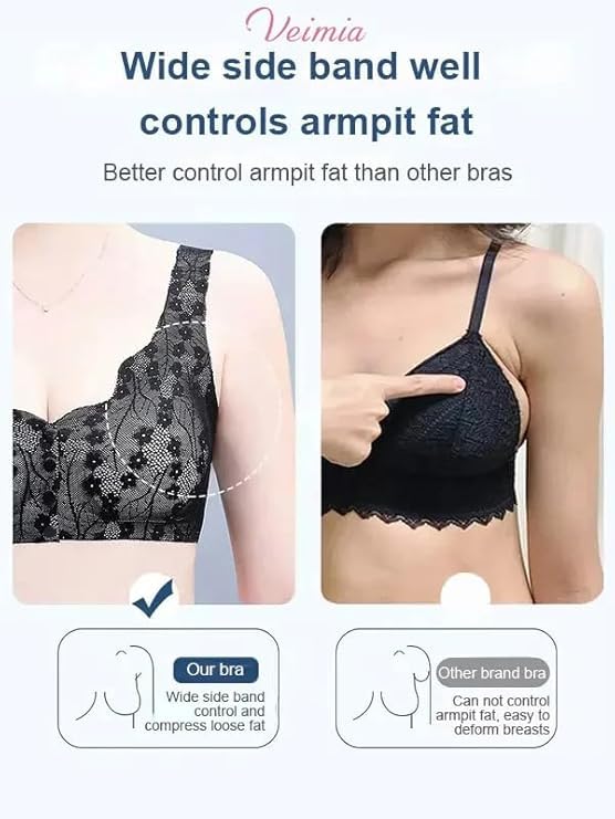 Image of Brachy Women's Non-Wired Front Open Maternity Nursing Feeding Bra for Women Post Pregnancy Easy to Breastfeed Maternity Bra