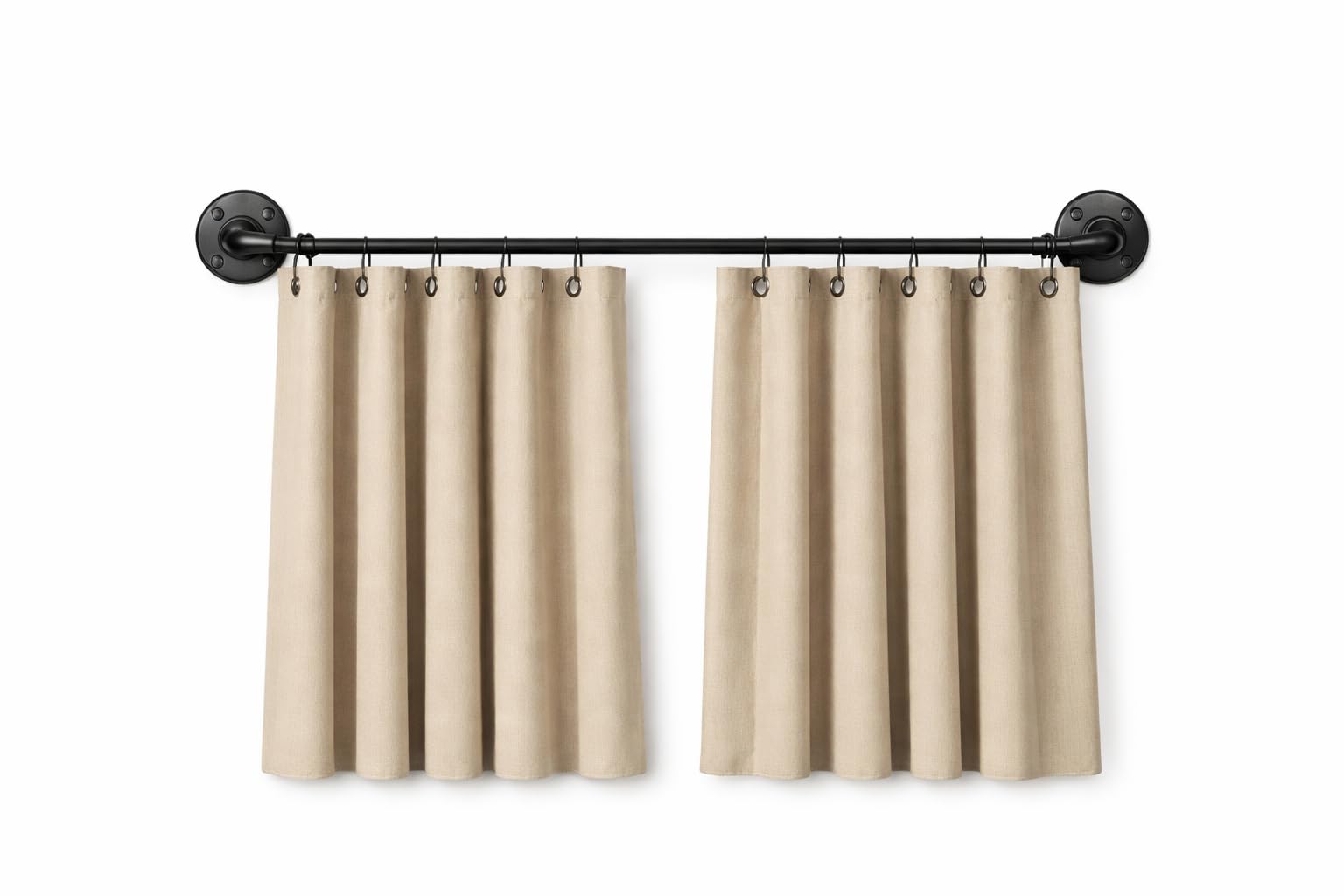 Bastone per Tende Estensibile 120–210 cm in Acciaio Inox Nero Opaco, Asta Regolabile per Tende da Interno, Supporto per Finestra e Porta, Montaggio Semplice per Casa e Appartamento.