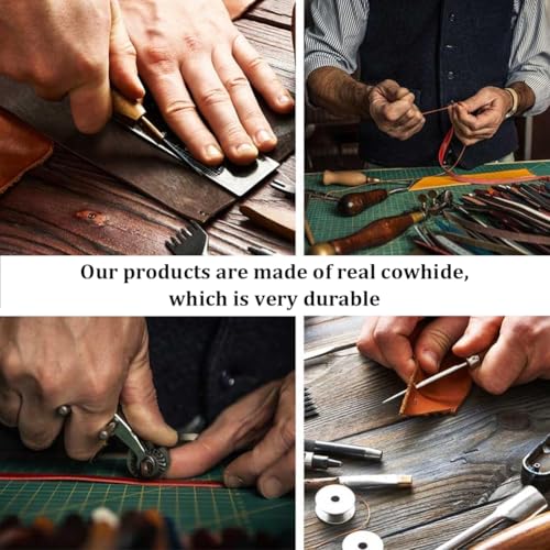 GORGECRAFT 115 * 96mm Leather Credit Card Wallets Saddle Brown Crazy Horse Bifold Wallet Genuine Leather Wallets Slim Extra Capacity Wallet Extra Strong Stitching for Business Office Men 7