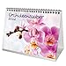 Calendrier de table 2022 Orchidée - Format A5 - Pour orchidées et fleurs - Coffret cadeau - Contenu : 1 calendrier, 1 carte de vœux (3 pièces au total)