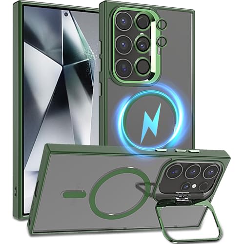 Coque Galaxy S24 Ultra antichoc transparente pour protéger l'appareil photo et recharger en MagSafe