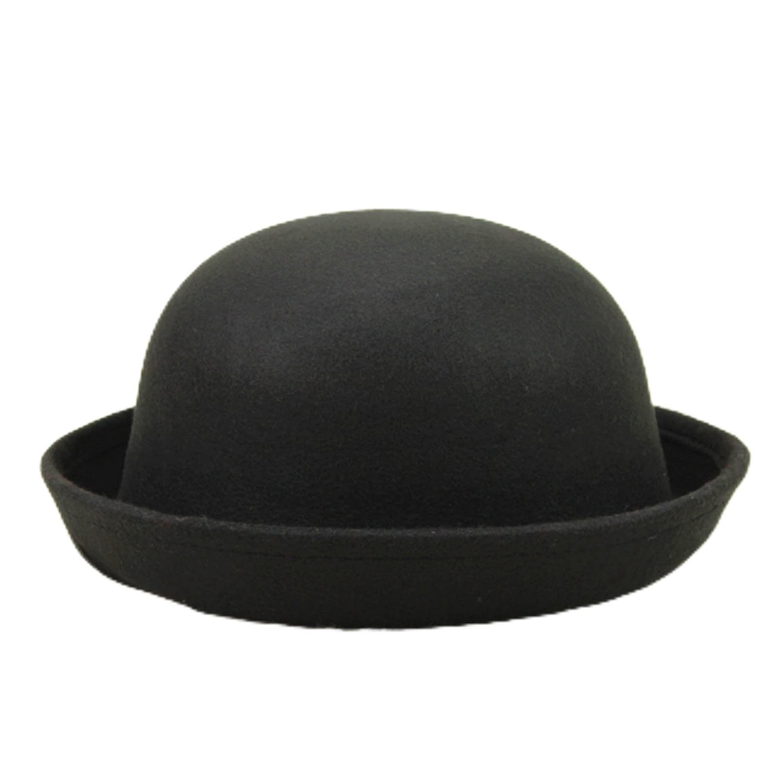Bucket Hats Élégant Adults Solide Chapeau Retroussé Bord Panama Melon Chapeau Seau Homme Femme Classique Lin Rond Melon Accessoire Mode