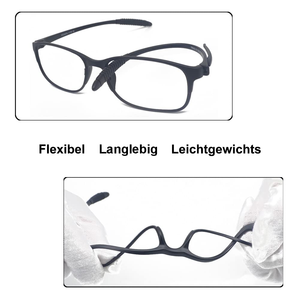 Gafas de Lectura Flexibles Ligeras (Pack 2), Anti Luz Azul para Mujer Hombre
