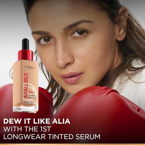 Image of L'Oreal Paris Infallible 24H Tinted Serum Foundation, Light-weight Coverage, Dewy & Radiant Finish, Transfer-proof, 30ml