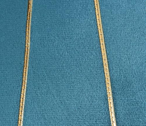 Image of Amazon Brand - Umi Gold Leather Striped Pack of 2 Throw Pillow Covers Velvet Decorative Cushion Covers Cases for Sofa Bedroom Livingroom Car 22 x 22 in Deep Teal Color