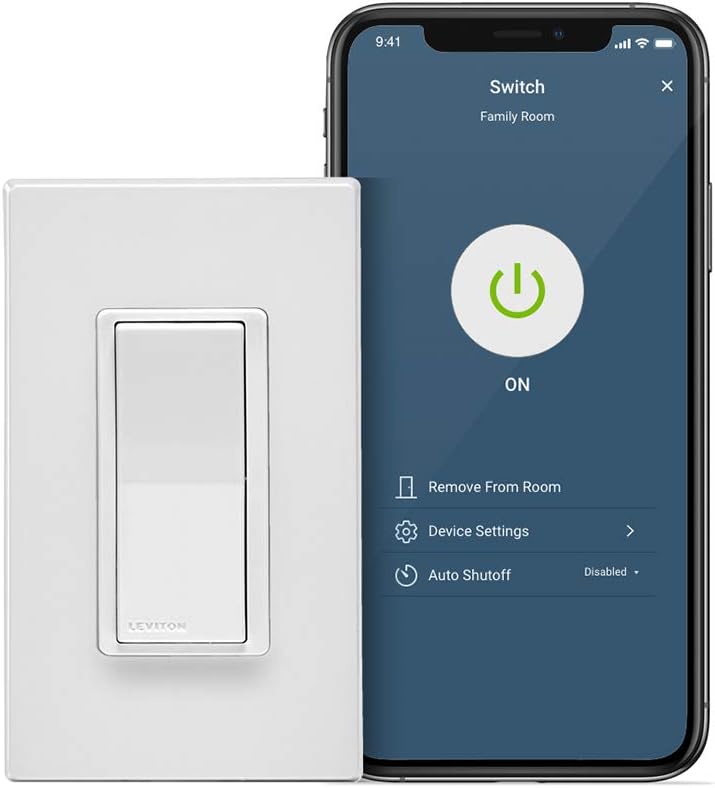 Leviton D215S-2RW Decora Smart Wi-Fi Switch (2nd Gen), Works with Hey Google, Alexa, Apple HomeKit/Siri, and Anywhere Companions, No Hub Required, Neutral Wire Required, White : Everything Else